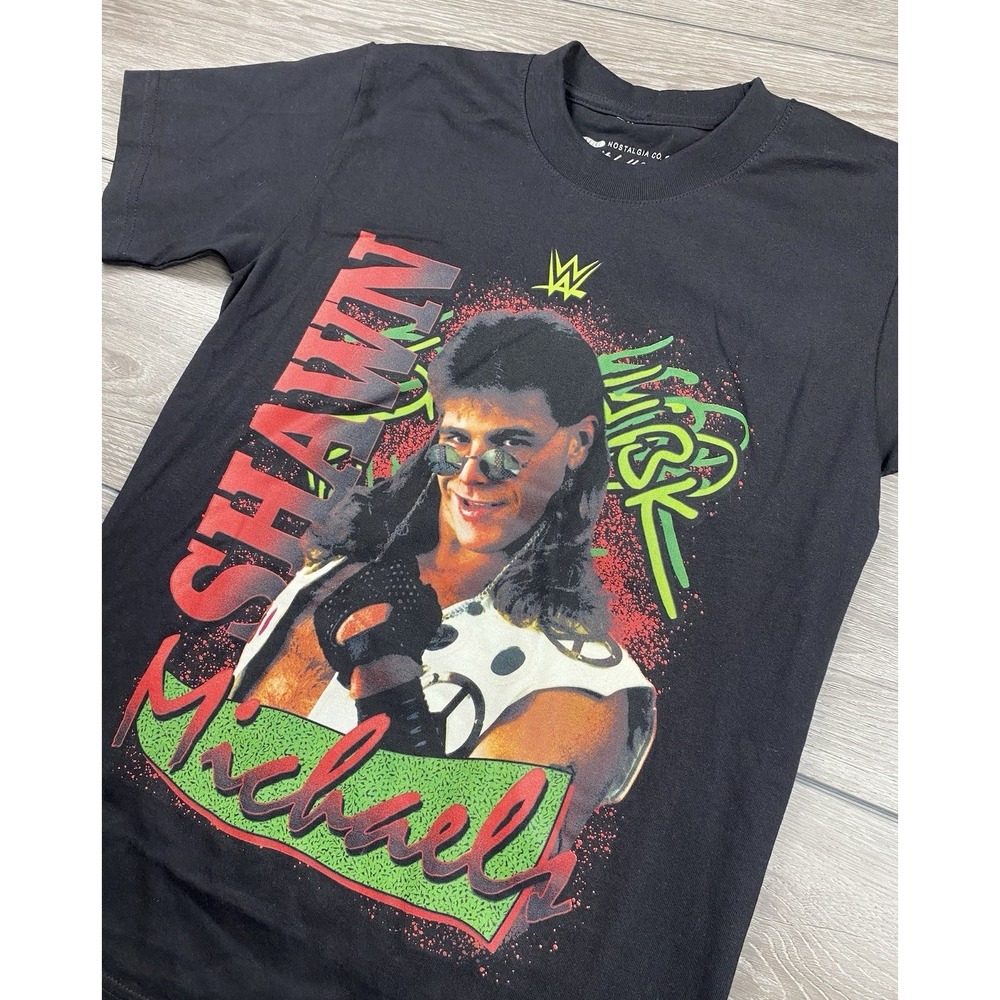 Mitchell & Ness Men's WWE Shawn Michaels "HBK" Graphic T Shirt Black Size Small
